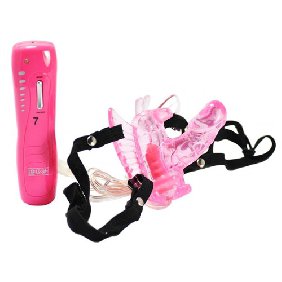 7 Speeds Butterfly Strap On Vibrator - Click Image to Close