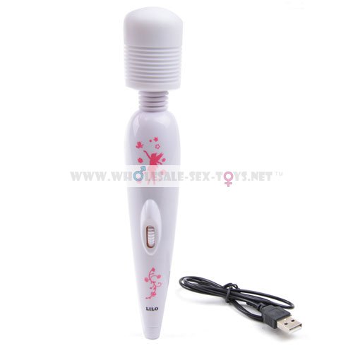White Color Multiple Speeds USB Rechargeable Magic Wand Vibrator