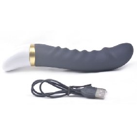 12-Speed Black Color Rechargeable Silicone Dildo Vibrator