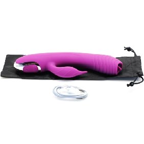 20-Speed Silicone Rabbit Vibrator with Vibrating Tongue