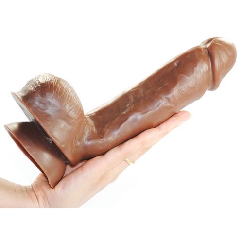 9'' Hard-On Realistic Dildo in Brown Color - Click Image to Close