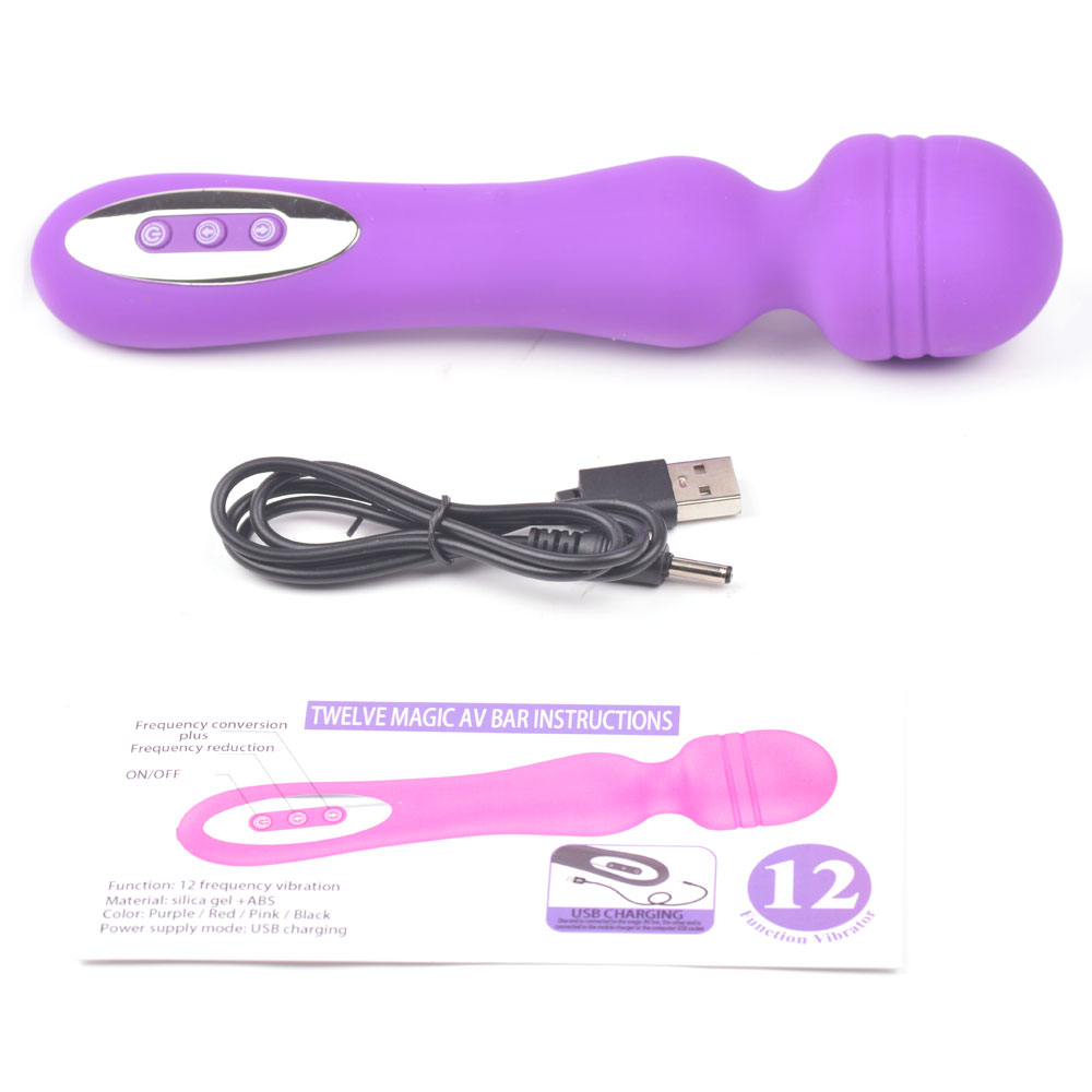 12-Speed Silicone Rechargeable Wand Massager