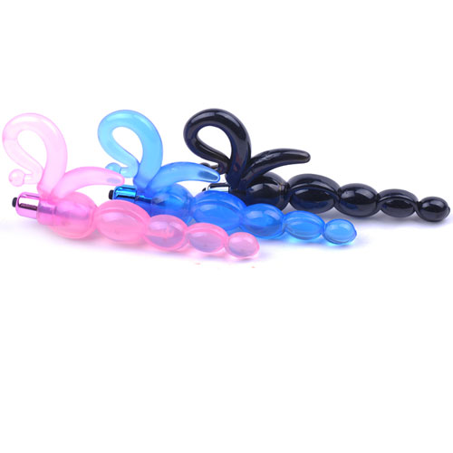 Clear Pink Vibrating Anal Beads